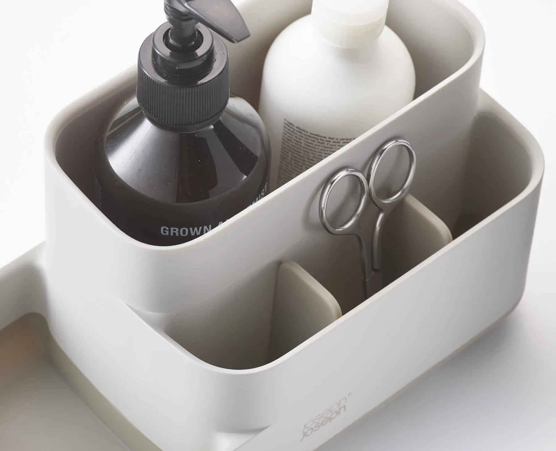 Bathroom Storage Containers-Joseph Joseph EasyStore™ Matt Bathroom Storage Caddy Ecru