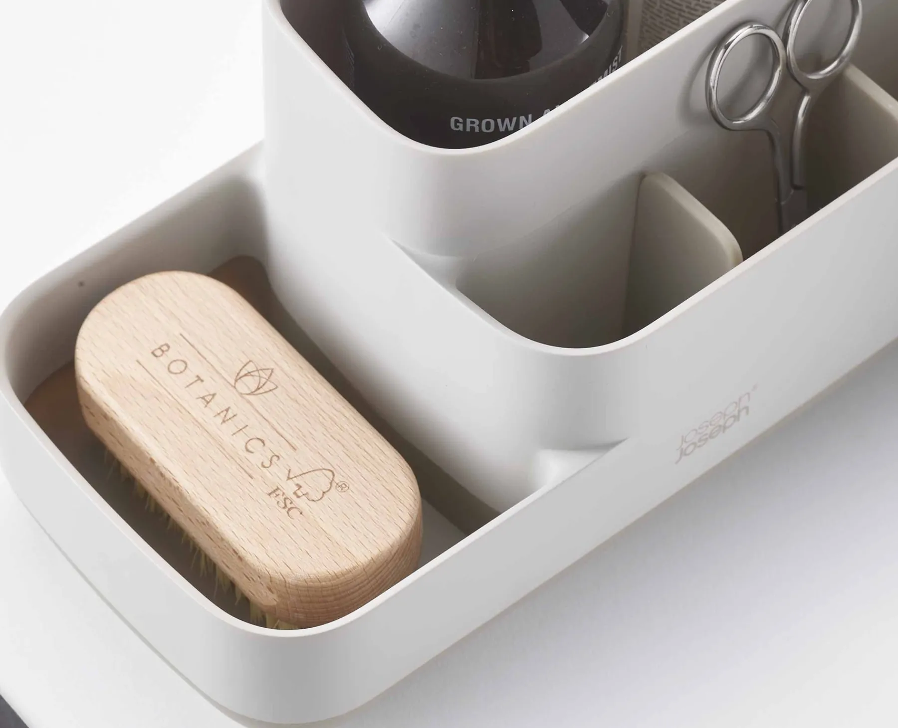 Bathroom Storage Containers-Joseph Joseph EasyStore™ Matt Bathroom Storage Caddy Ecru