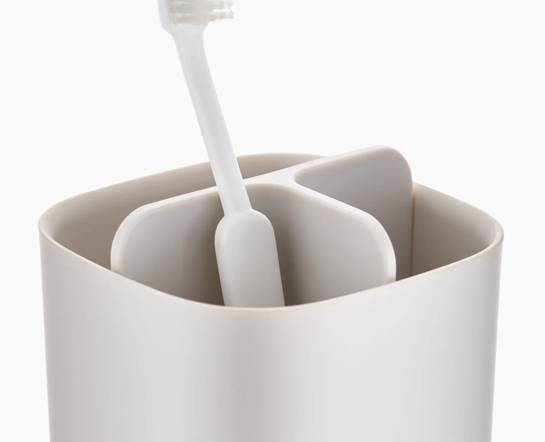 Toothbrush Holders-Joseph Joseph EasyStore™ Matt Toothbrush Holder Ecru