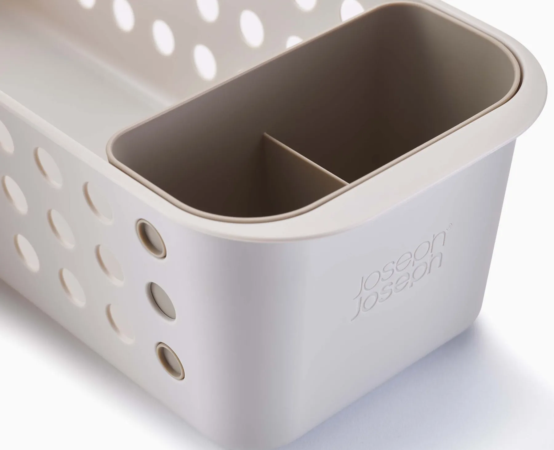 Bathroom Storage Containers-Joseph Joseph EasyStore™ Slimline Bathroom Storage Basket Ecru