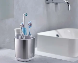 Toothbrush Holders-Joseph Joseph EasyStore™ Toothbrush Holder Stainless-steel