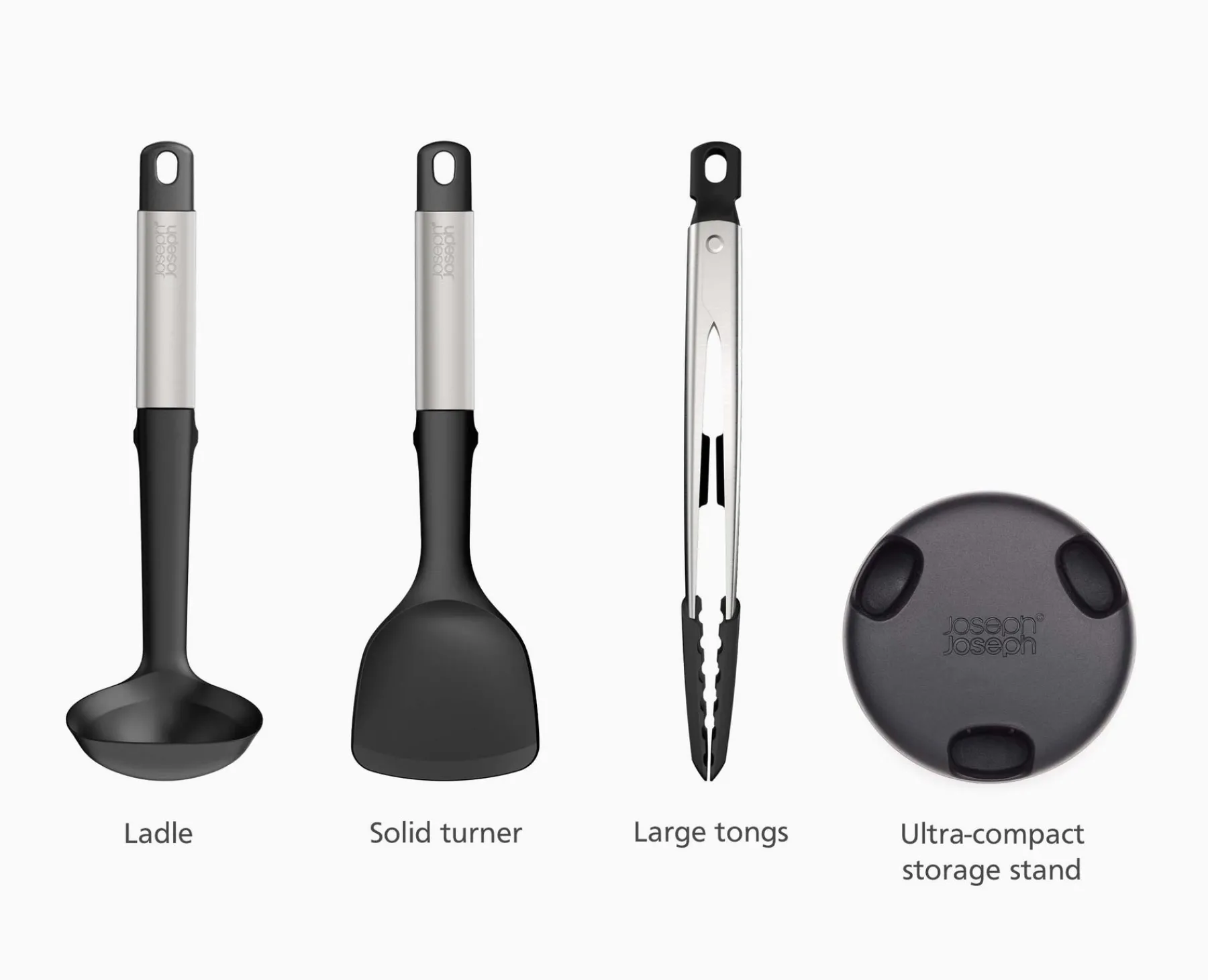 Kitchen Utensils & Gadgets-Joseph Joseph Elevate™ Fusion 3-piece Utensil Set with Compact Stand Stainless-Steel