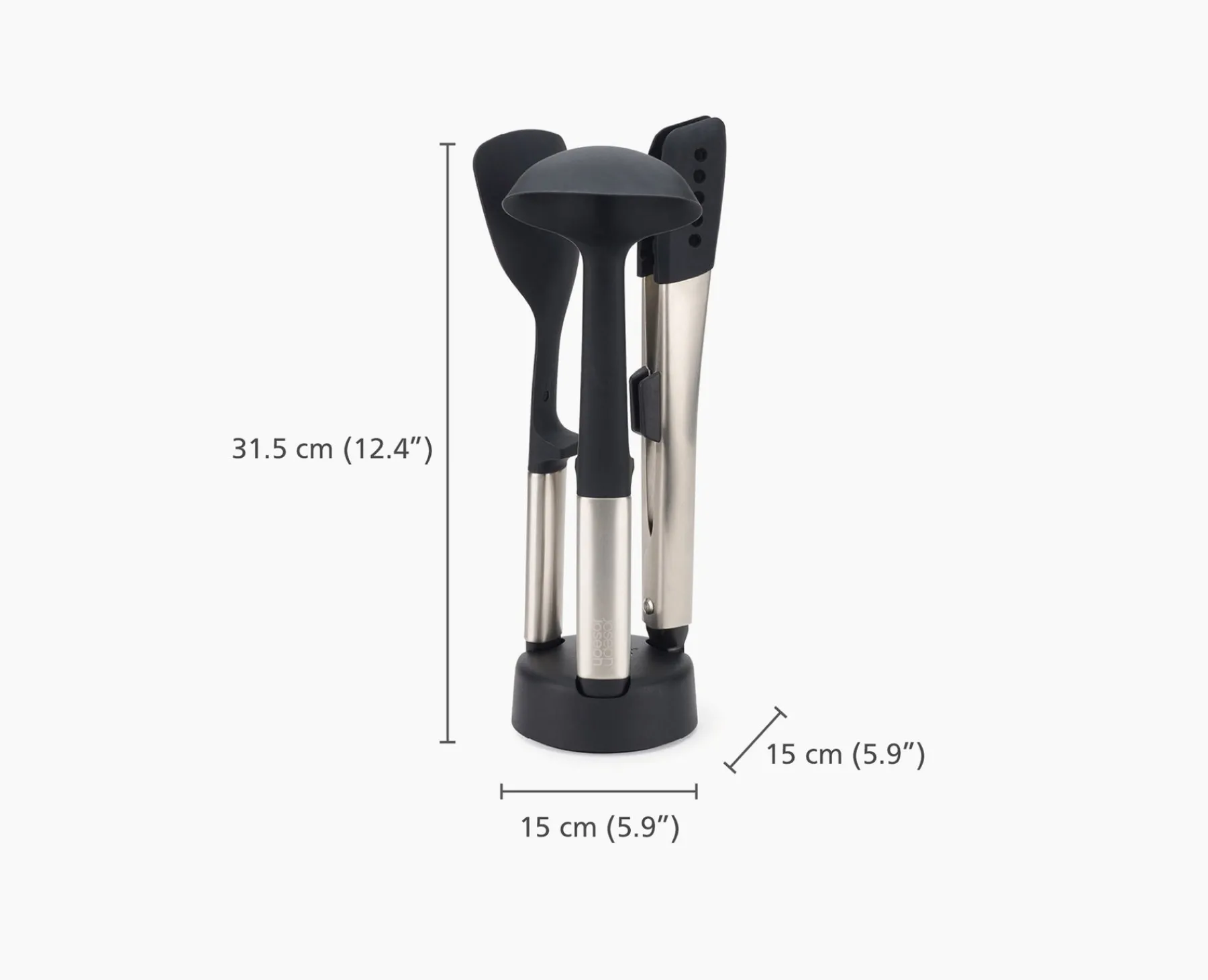 Kitchen Utensils & Gadgets-Joseph Joseph Elevate™ Fusion 3-piece Utensil Set with Compact Stand Stainless-Steel