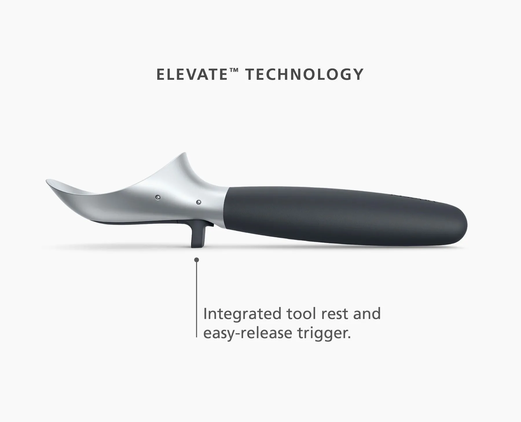 Kitchen Utensils & Gadgets-Joseph Joseph Elevate™ Ice-cream Scoop Gray