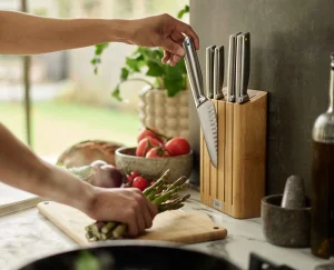 Knives, Knife Sets & Scissors-Joseph Joseph Elevate™ Steel Knives 5-piece Set Bamboo