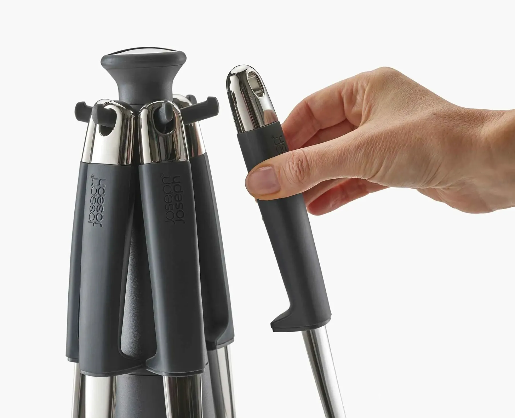 Kitchen Utensils & Gadgets-Joseph Joseph Elevate™ Steel Utensils Carousel Set Stainless-steel