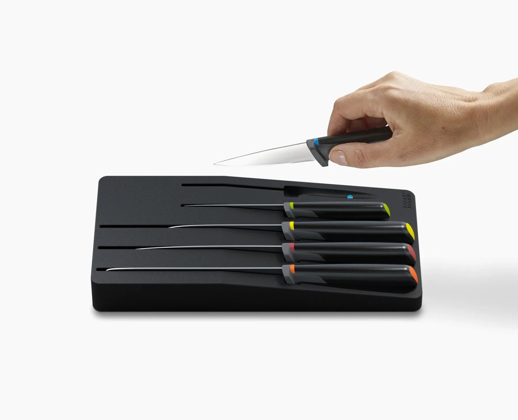 Knives, Knife Sets & Scissors-Joseph Joseph Elevate™ Store 5-piece Knife Set with In-drawer Storage Tray Multicolour