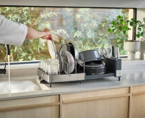 Dish Racks & Drainers-Joseph Joseph Extend™ Max Expandable Dish Drainer Stainless-steel