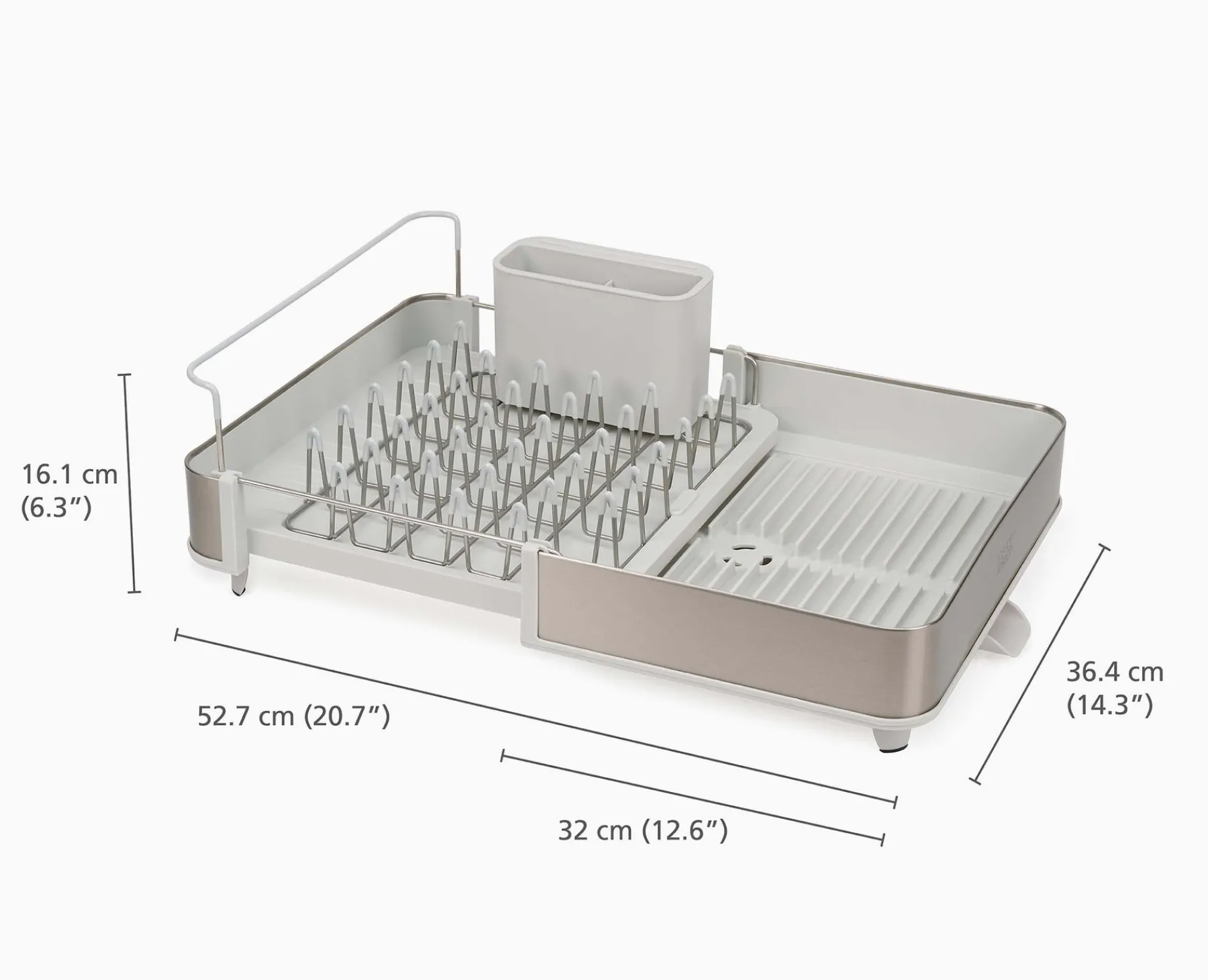 Dish Racks & Drainers-Joseph Joseph Extend™ Steel Expandable Dish Rack Stone
