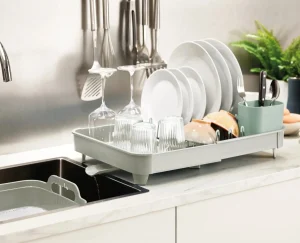 Dish Racks & Drainers-Joseph Joseph Extend™ Stone Green Expandable Dish Drainer Stone-Green
