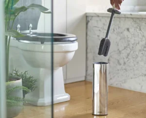 Toilet Paper Holders & Toilet Brushes-Joseph Joseph Flex™ 360 Luxe Toilet Brush with Finish Stainless-steel