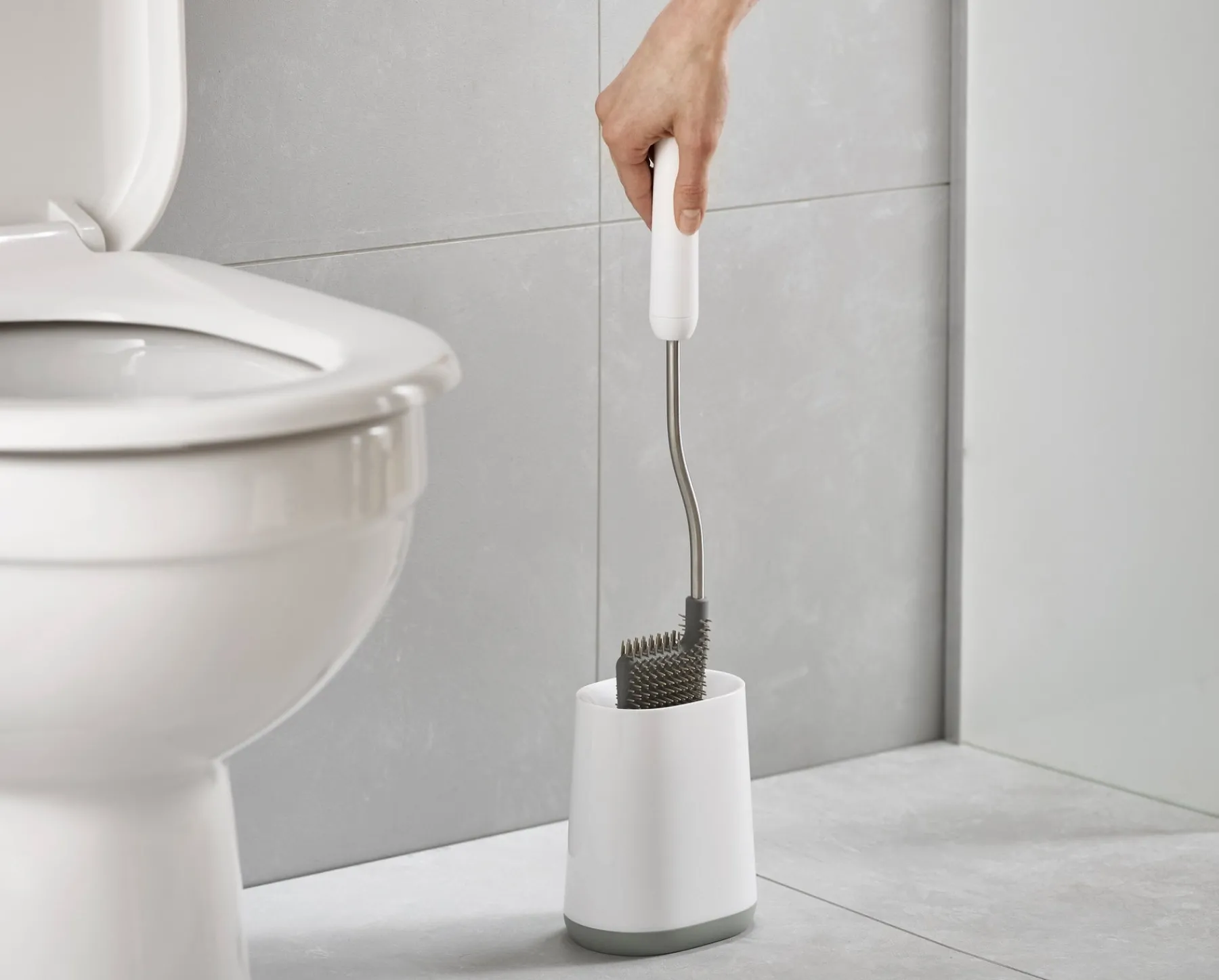 Toilet Paper Holders & Toilet Brushes-Joseph Joseph Flex™ Lite Pack of 2 Toilet Brushes Light gray