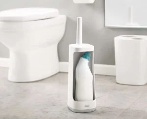 Toilet Paper Holders & Toilet Brushes-Joseph Joseph Flex™ Plus Toilet Brush with Storage Caddy Light gray