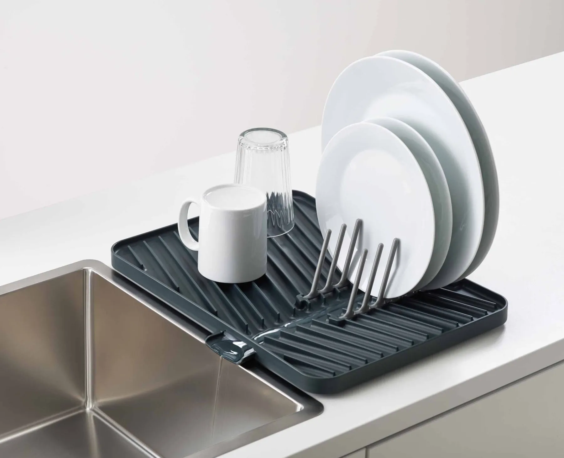 Dish Racks & Drainers-Joseph Joseph Flip-Up™ Draining Board Gray