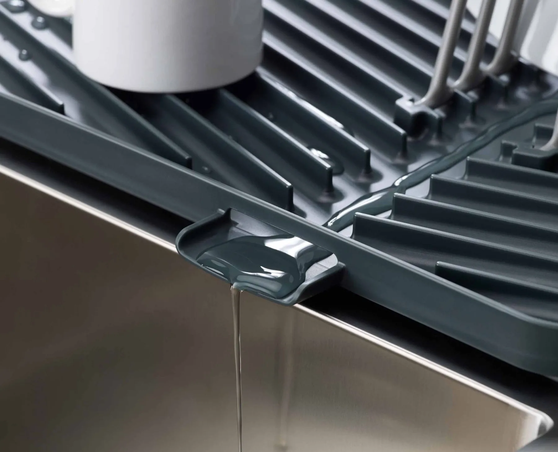 Dish Racks & Drainers-Joseph Joseph Flip-Up™ Draining Board Gray