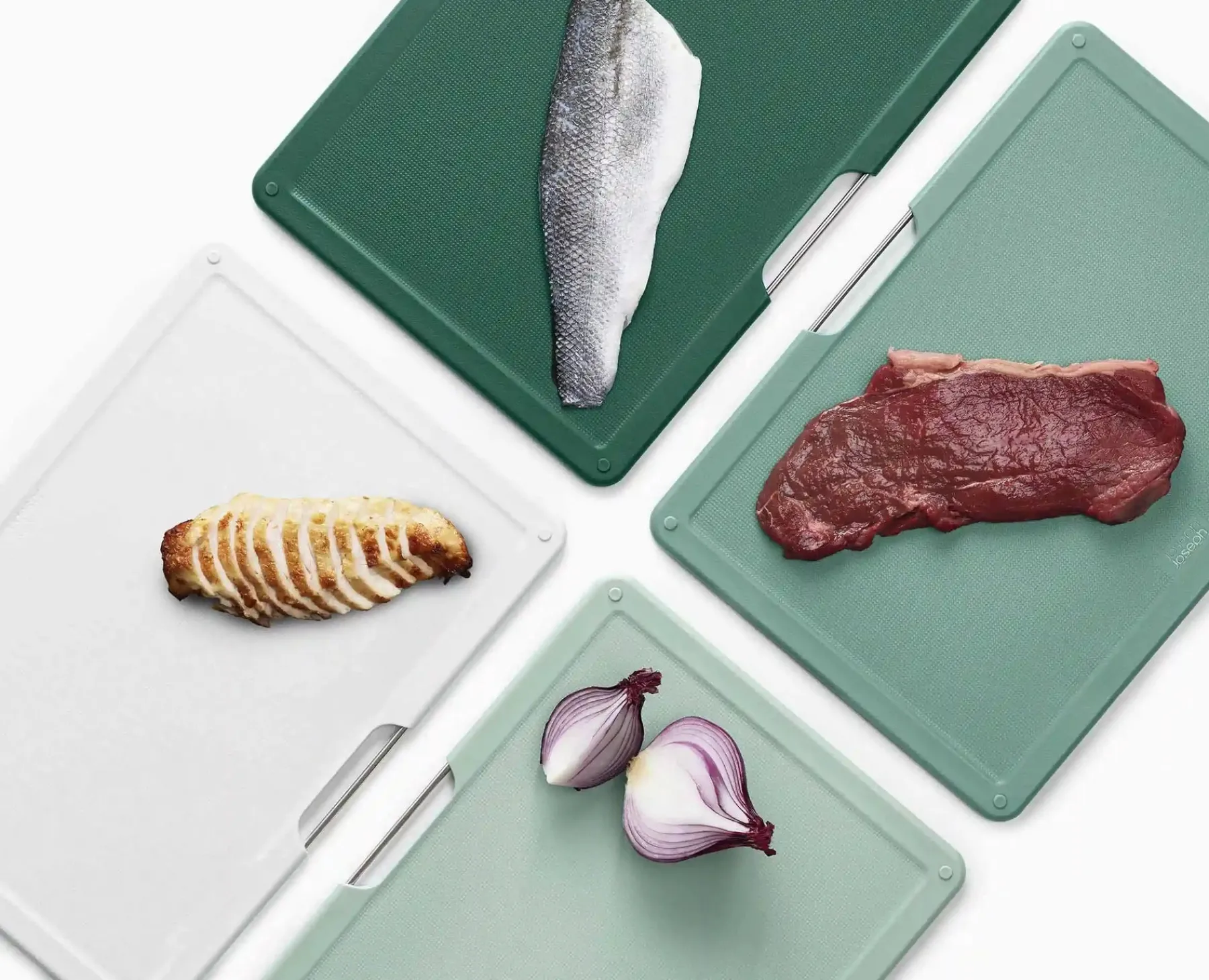 Cutting Boards & Sets-Joseph Joseph Folio™ 4-piece Cutting Board Set - Editions Green