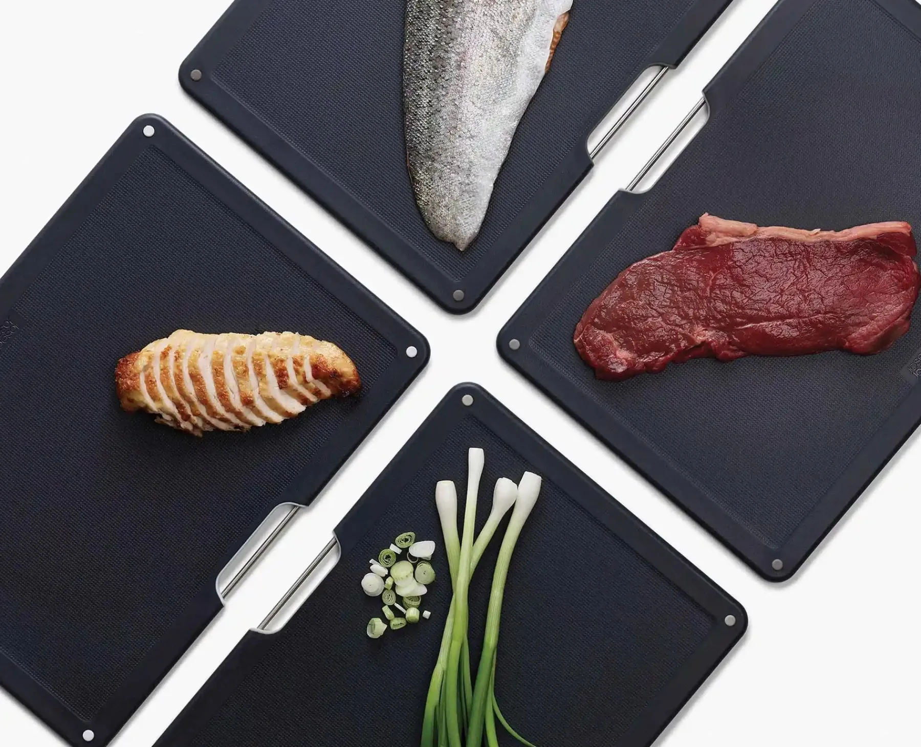 Cutting Boards & Sets-Joseph Joseph Folio™ Steel 4-piece Cutting Board Set Rose Gold