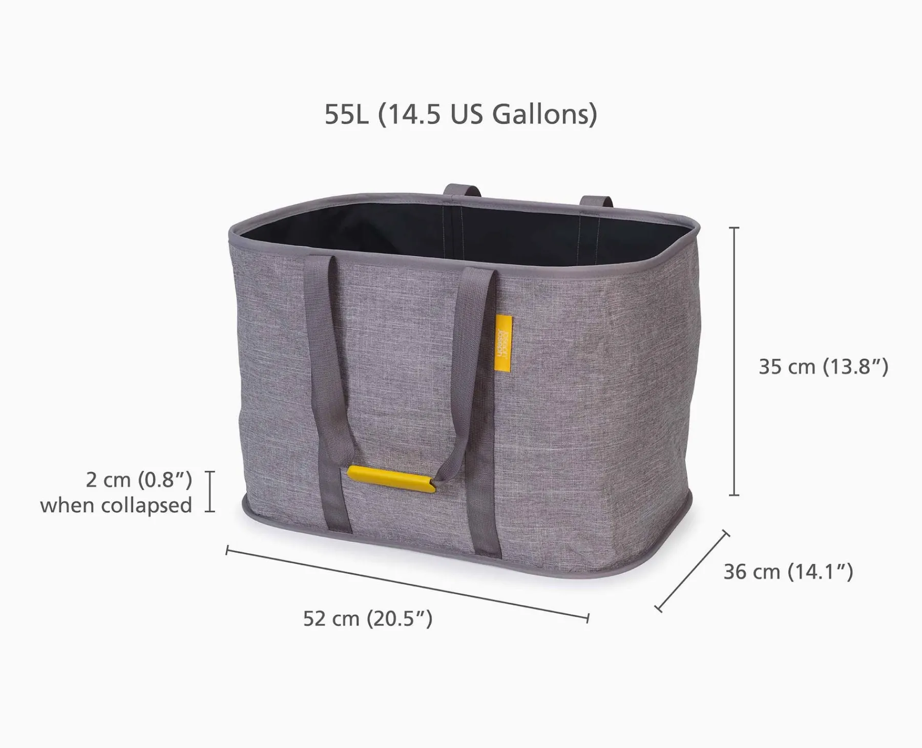 Laundry Baskets-Joseph Joseph Hold-All™ Max Collapsible 55L Laundry Basket Gray