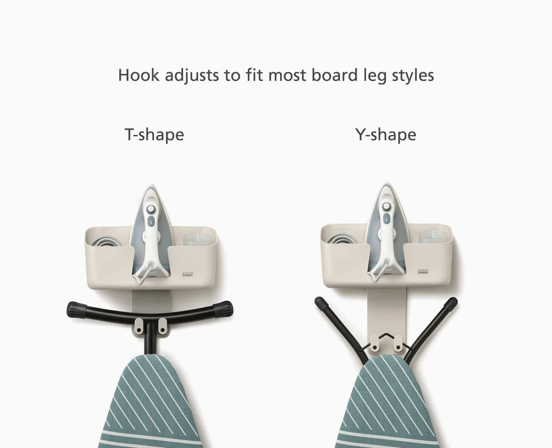 Ironing Boards & Covers-Joseph Joseph IronHub™ Wall-mounted Iron Storage Caddy Ecru