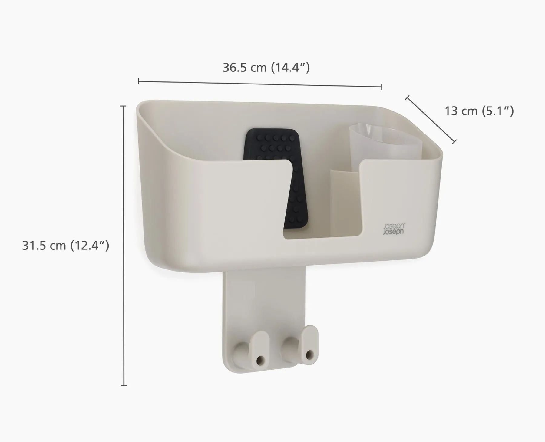 Ironing Boards & Covers-Joseph Joseph IronHub™ Wall-mounted Iron Storage Caddy Ecru