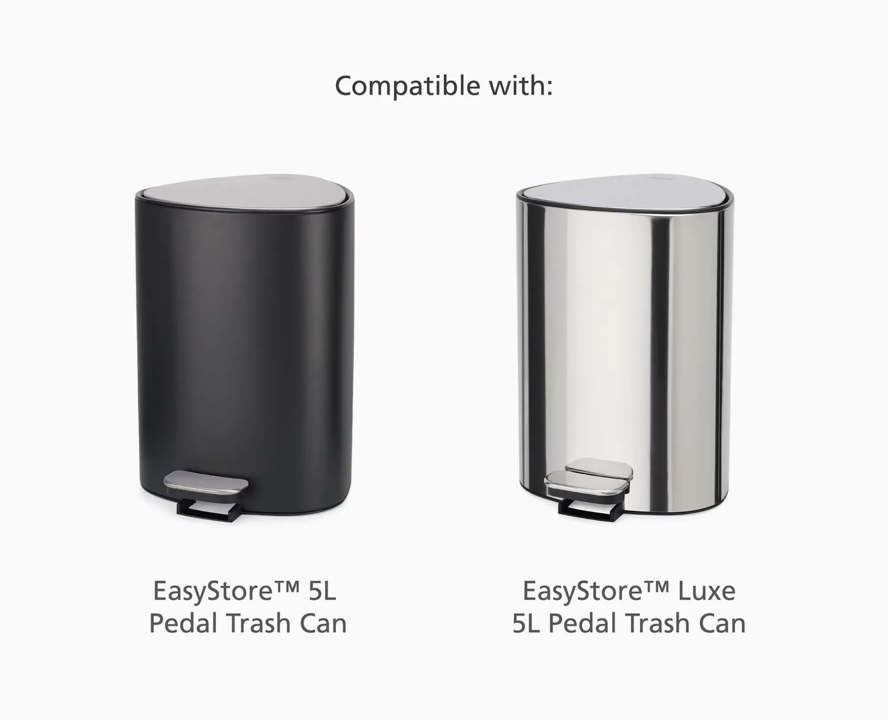 Trash Bags & Filters-Joseph Joseph IW8 5L Custom-fit Recycled Trash Bags Gray