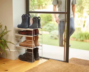 Shoe Racks-Joseph Joseph Level™ Adjustable Shoe Rack Ecru