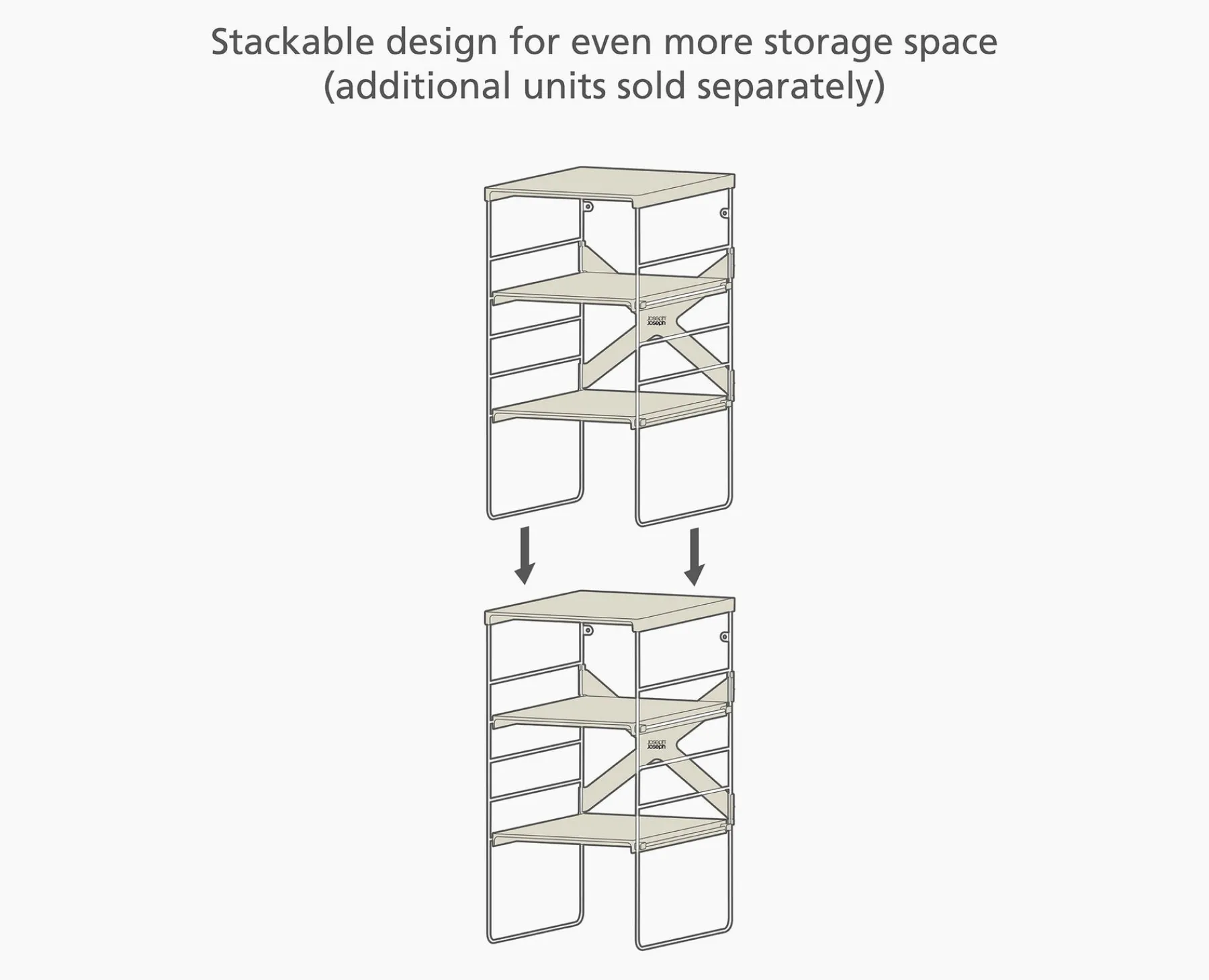 Shoe Racks-Joseph Joseph Level™ Adjustable Shoe Rack Ecru
