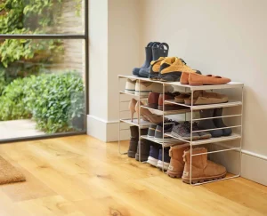 Shoe Racks-Joseph Joseph Level™ Plus Large Adjustable Shoe Rack Ecru