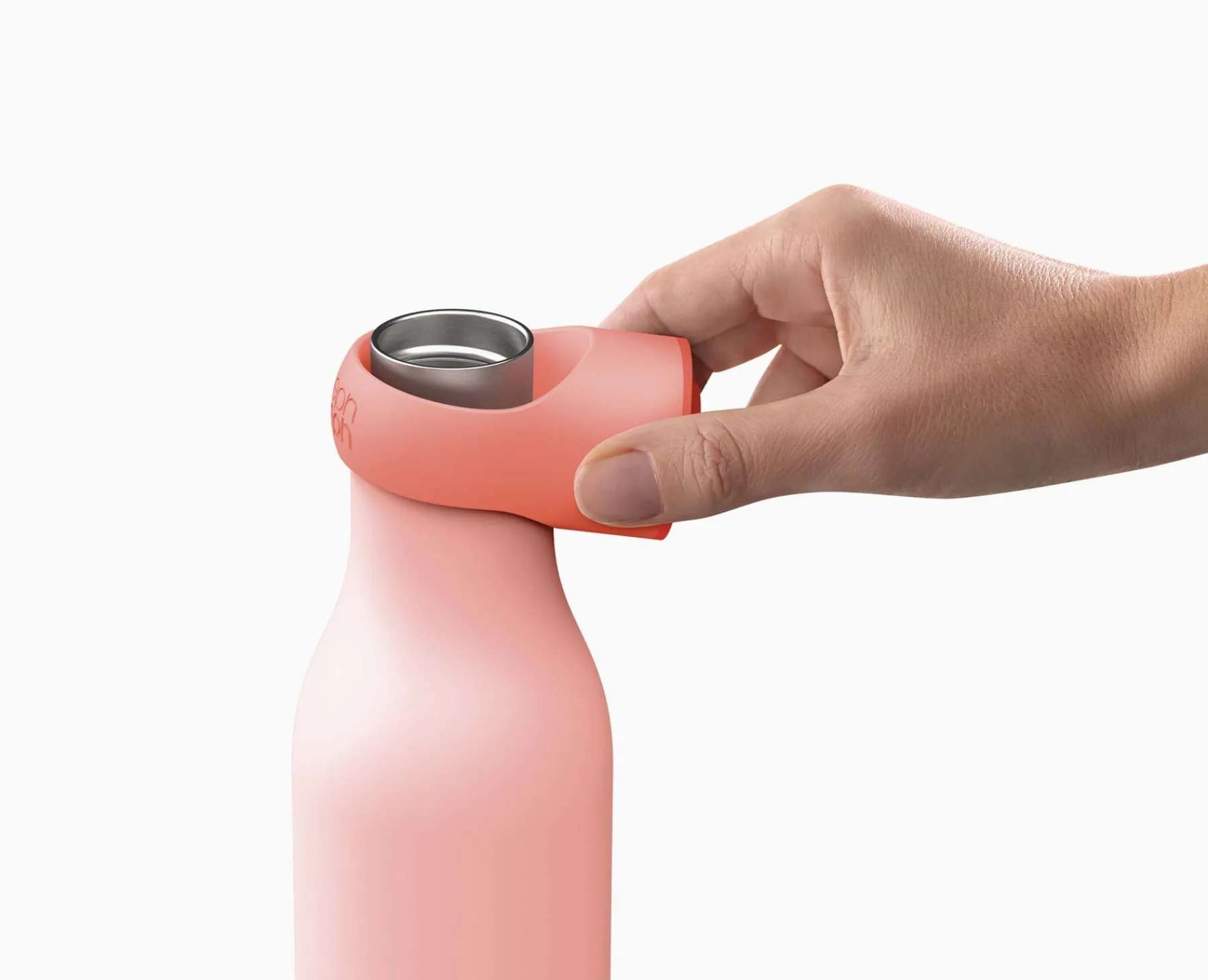 Lunch Boxes & Containers-Joseph Joseph Loop™ 500ml Stainless-steel Vacuum Insulated Water Bottle Coral