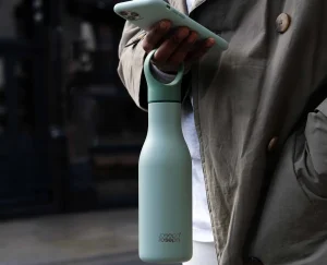 Lunch Boxes & Containers-Joseph Joseph Loop™ 500ml Stainless-steel Vacuum Insulated Water Bottle Green