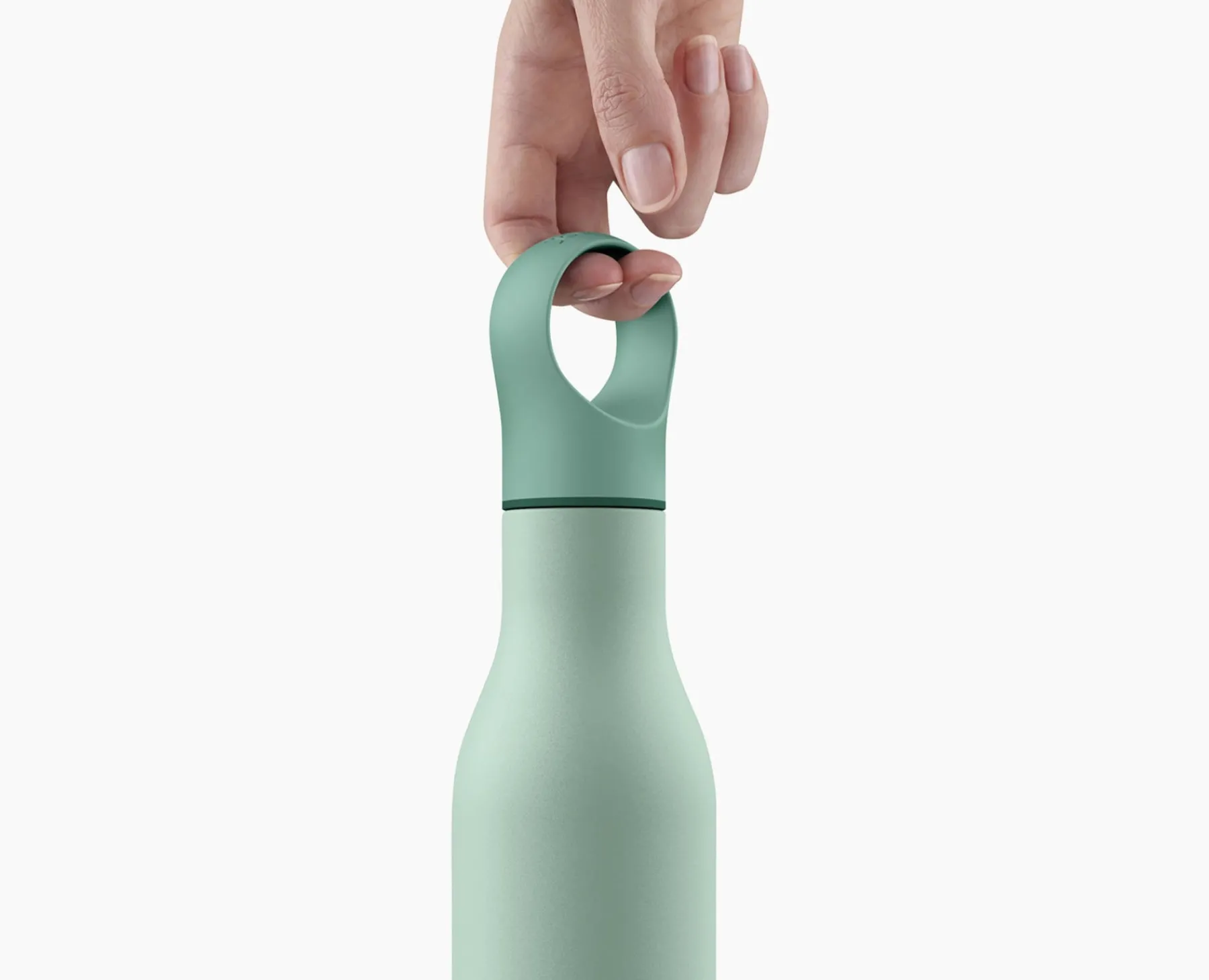 Lunch Boxes & Containers-Joseph Joseph Loop™ 500ml Stainless-steel Vacuum Insulated Water Bottle Green