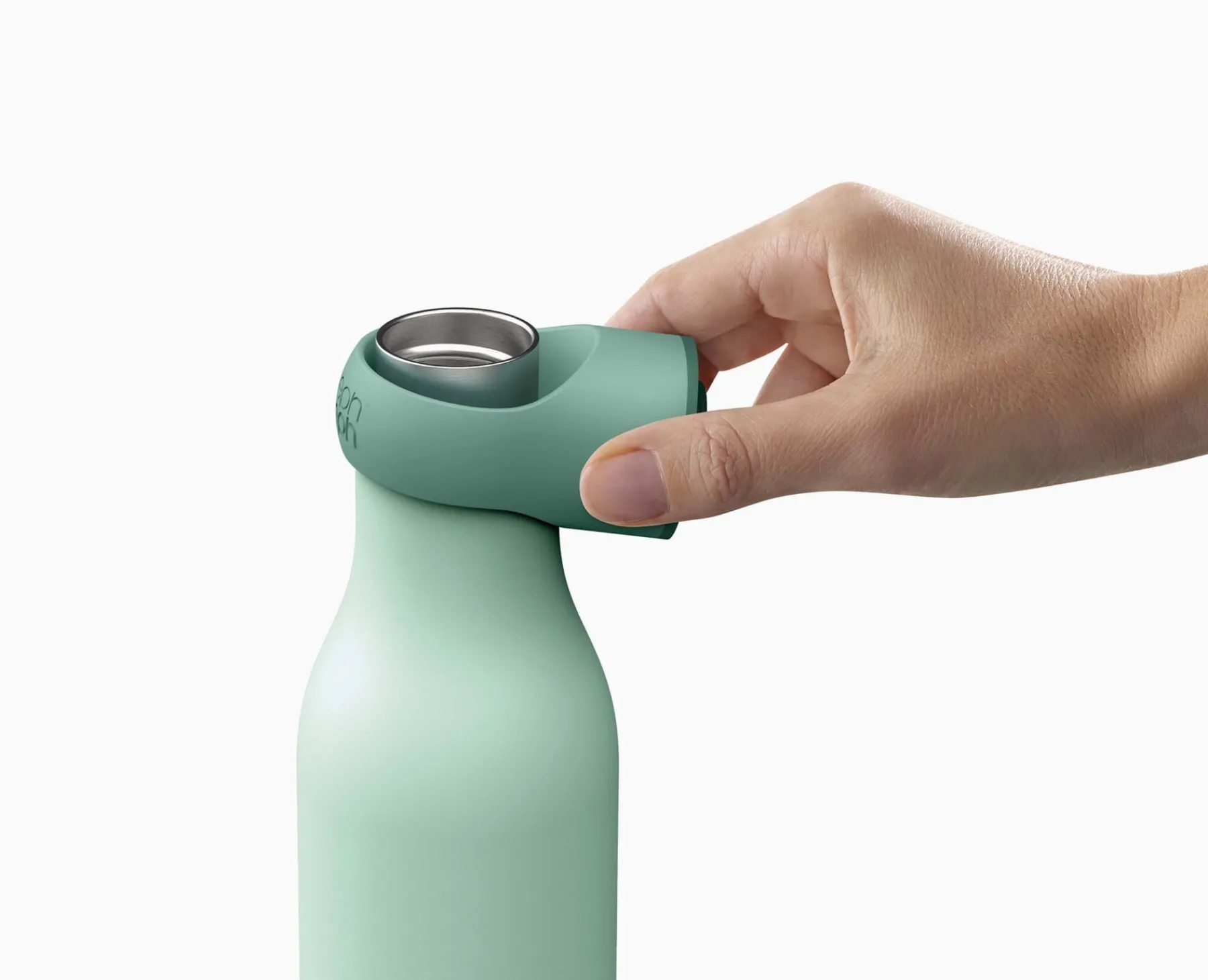 Lunch Boxes & Containers-Joseph Joseph Loop™ 500ml Stainless-steel Vacuum Insulated Water Bottle Green
