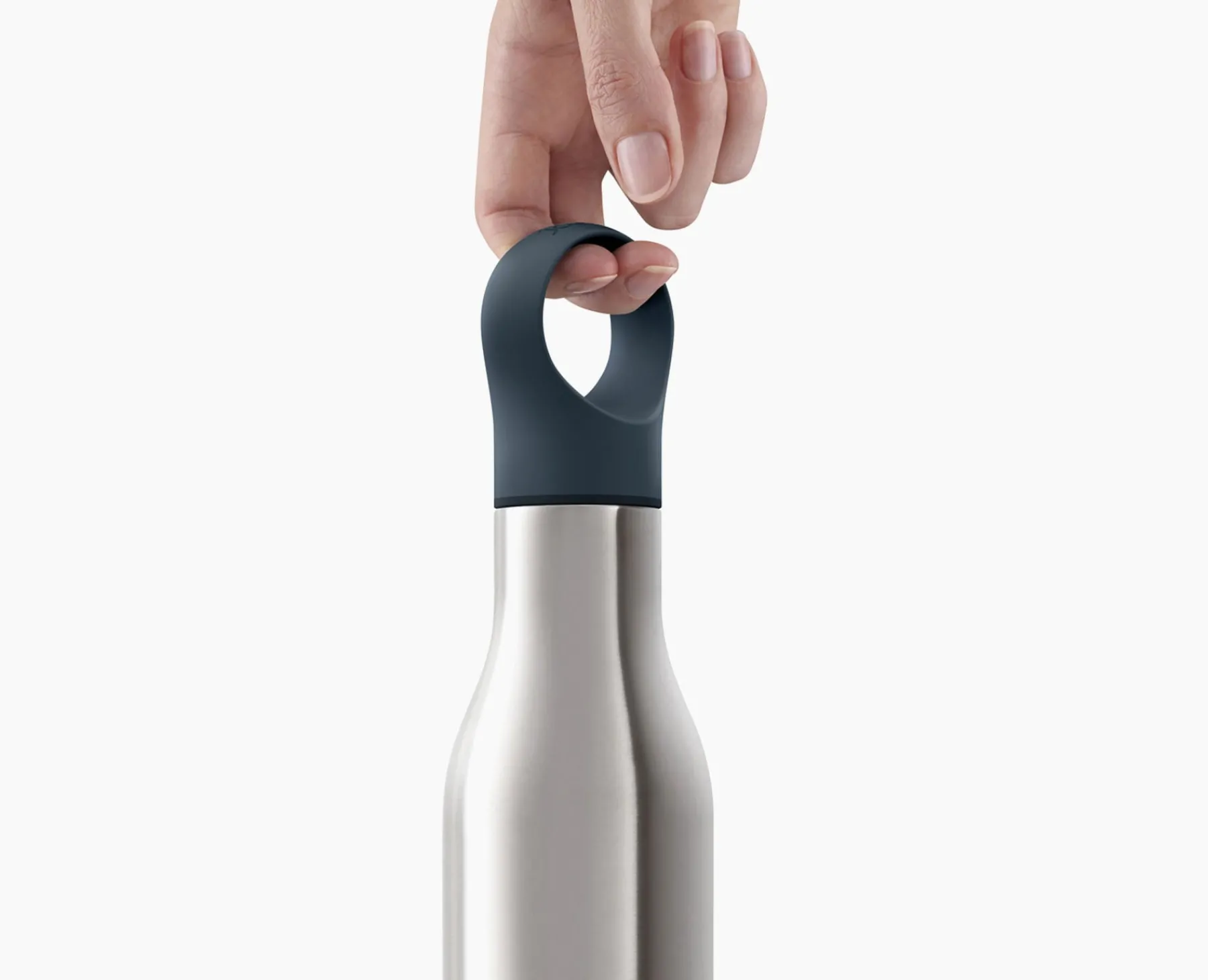 Lunch Boxes & Containers-Joseph Joseph Loop™ 500ml Vacuum Insulated Water Bottle Stainless-steel