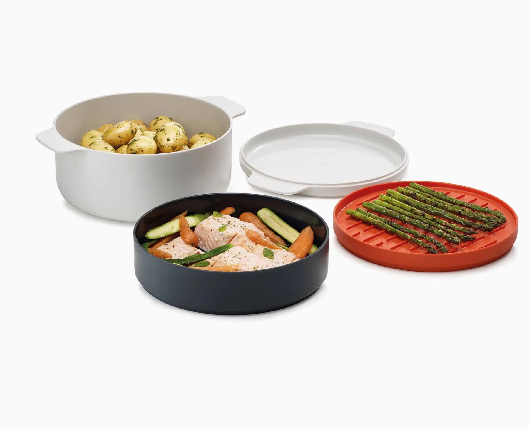 Kitchen Utensils & Gadgets-Joseph Joseph M-Cuisine™ 4-piece Microwave Cooking Set Orange