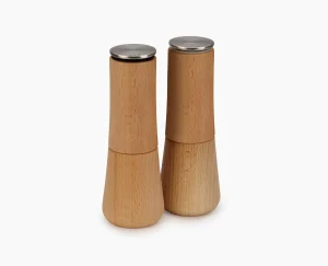 Salt & Pepper Shakers-Joseph Joseph Milltop™ Wood 2-piece Salt & Pepper Mill Set Beech