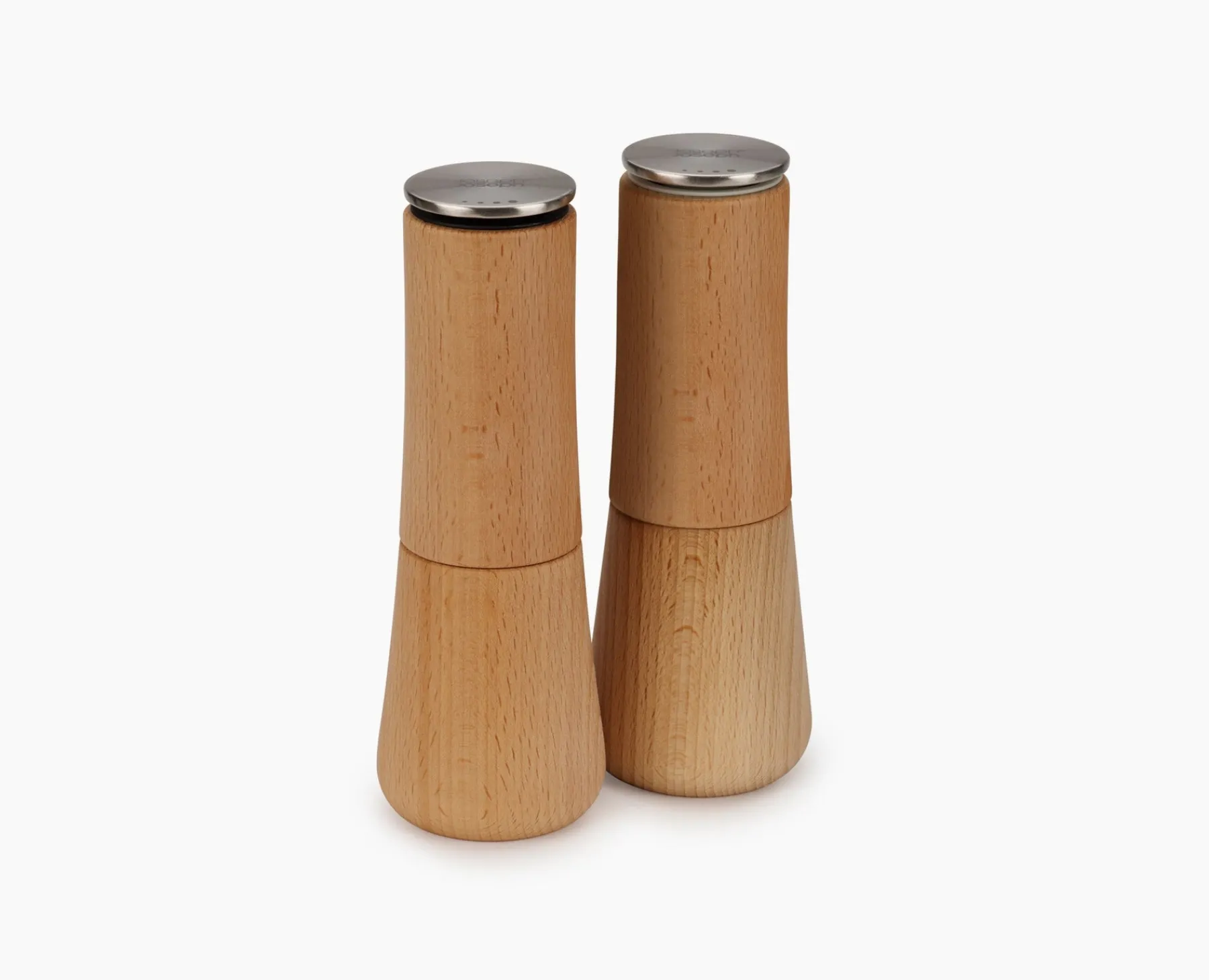 Salt & Pepper Shakers-Joseph Joseph Milltop™ Wood 2-piece Salt & Pepper Mill Set Beech