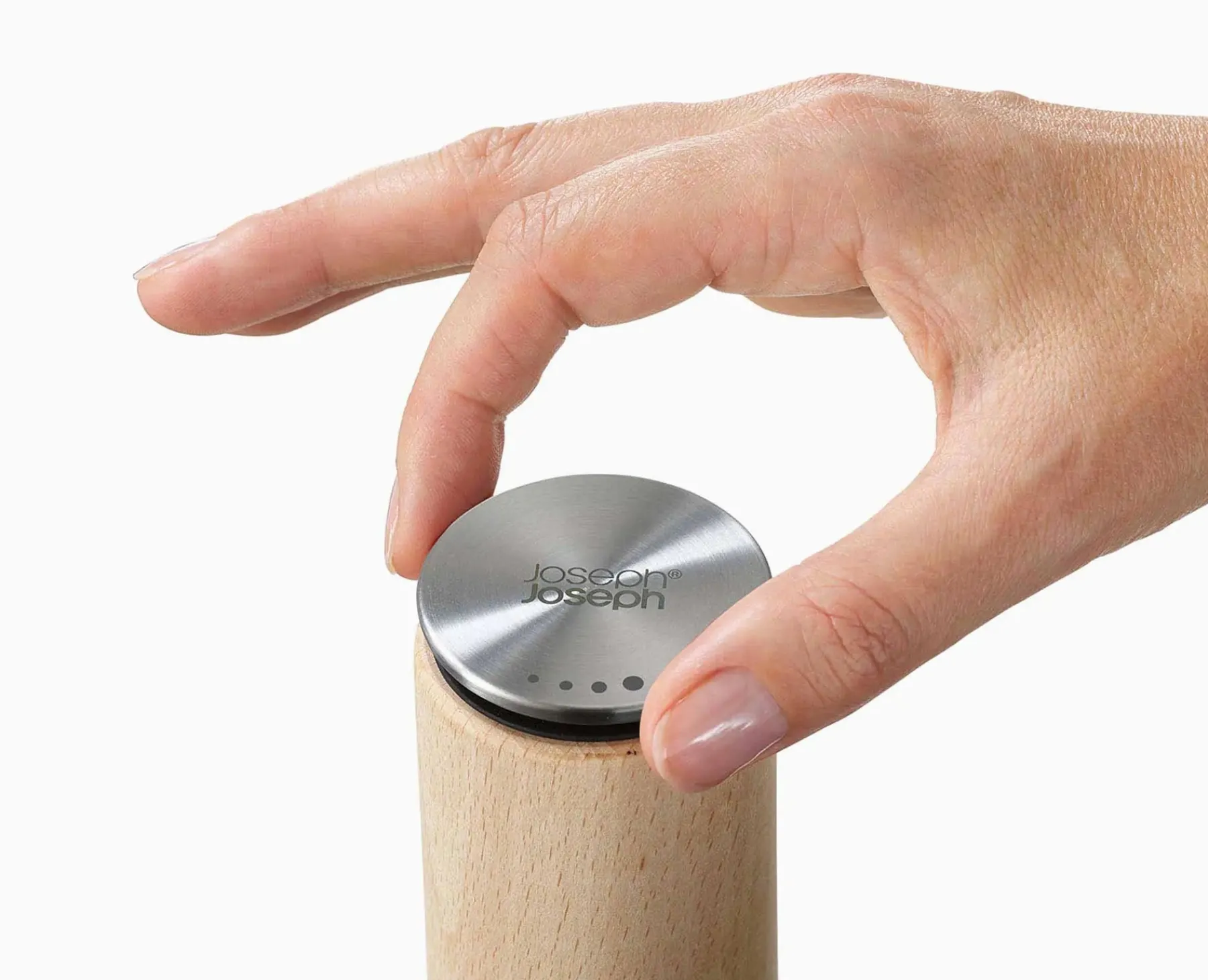 Salt & Pepper Shakers-Joseph Joseph Milltop™ Wood 2-piece Salt & Pepper Mill Set Beech