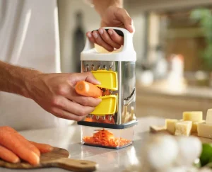 Graters & Zesters-Joseph Joseph Multi-Grip™ Box Grater with Precision Food-Grip Yellow
