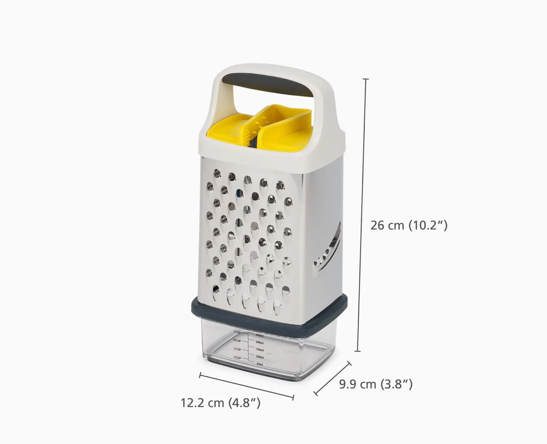 Graters & Zesters-Joseph Joseph Multi-Grip™ Box Grater with Precision Food-Grip Yellow
