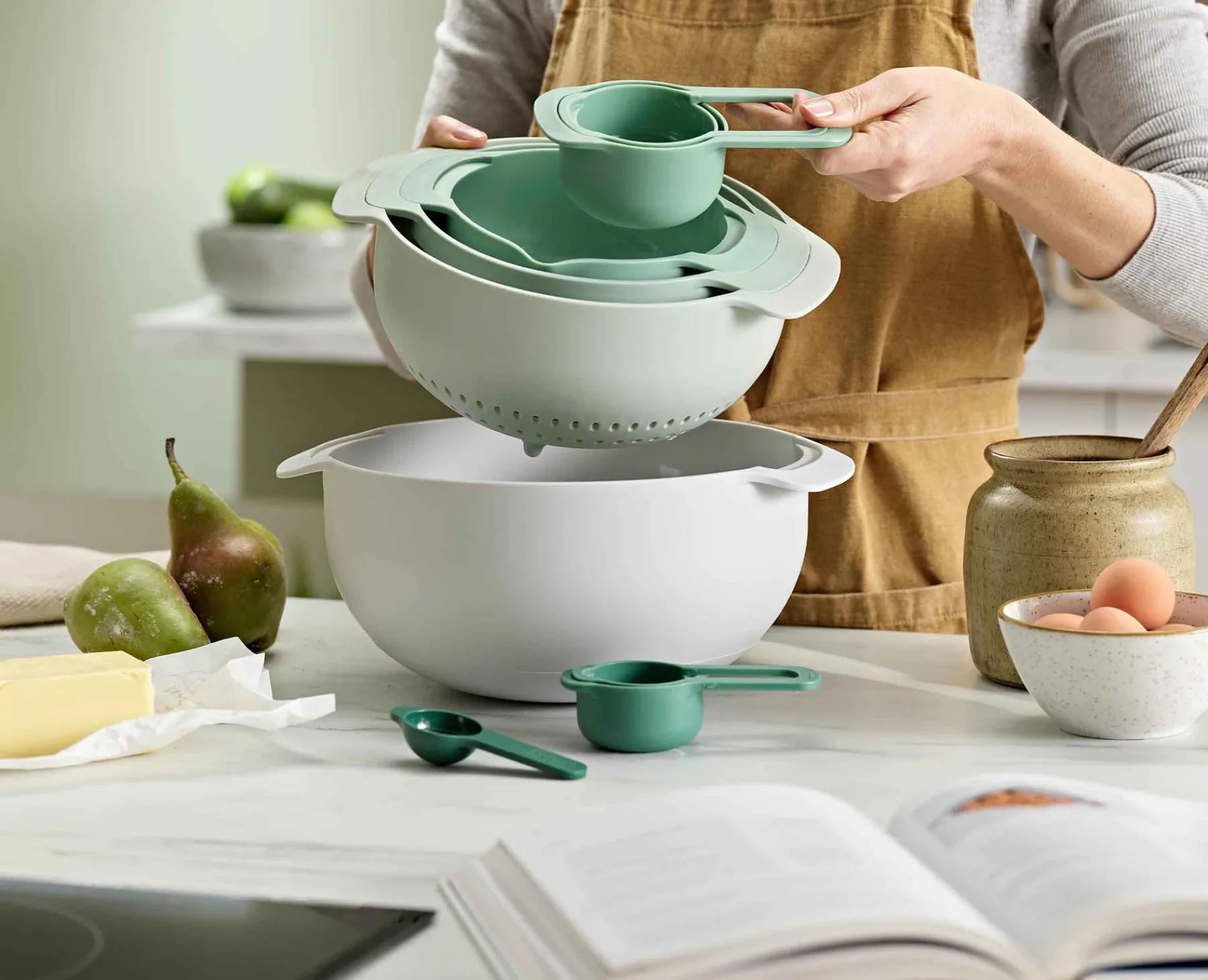 Baking Equipment | Bowl Sets-Joseph Joseph Nest™ 9 Plus Bowl Set - Editions Green