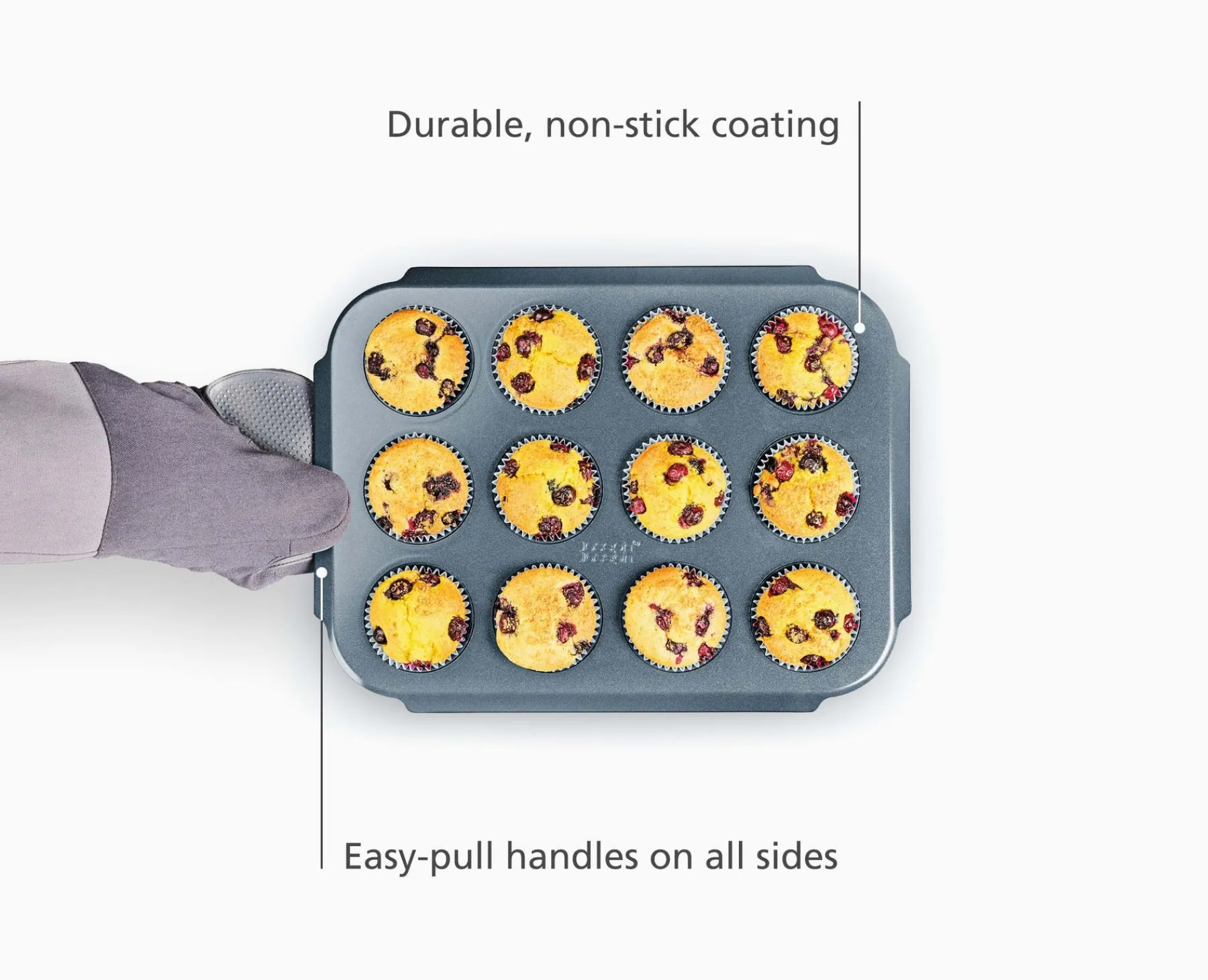 Baking Equipment-Joseph Joseph Nest™ Bake Non-Stick 12 Cup Muffin Pan Blue