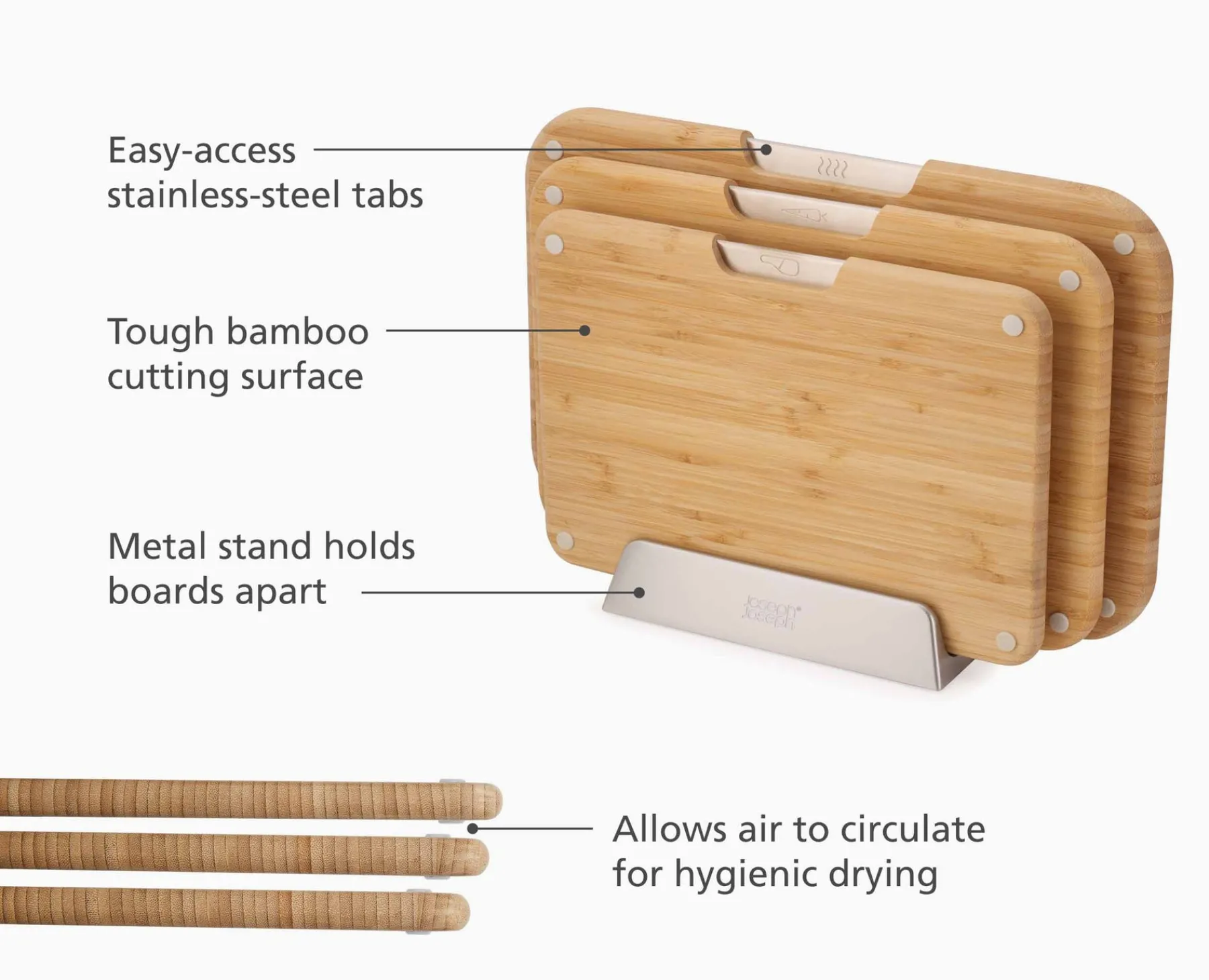 Cutting Boards & Sets-Joseph Joseph Nest™ Boards 3-piece Cutting Board Set Bamboo