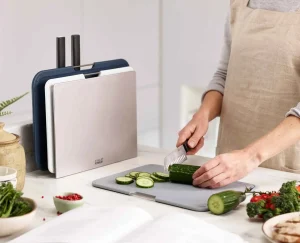 Cutting Boards & Sets-Joseph Joseph Nest™ Boards Plus 6-piece Knife & Cutting Board Set Gray
