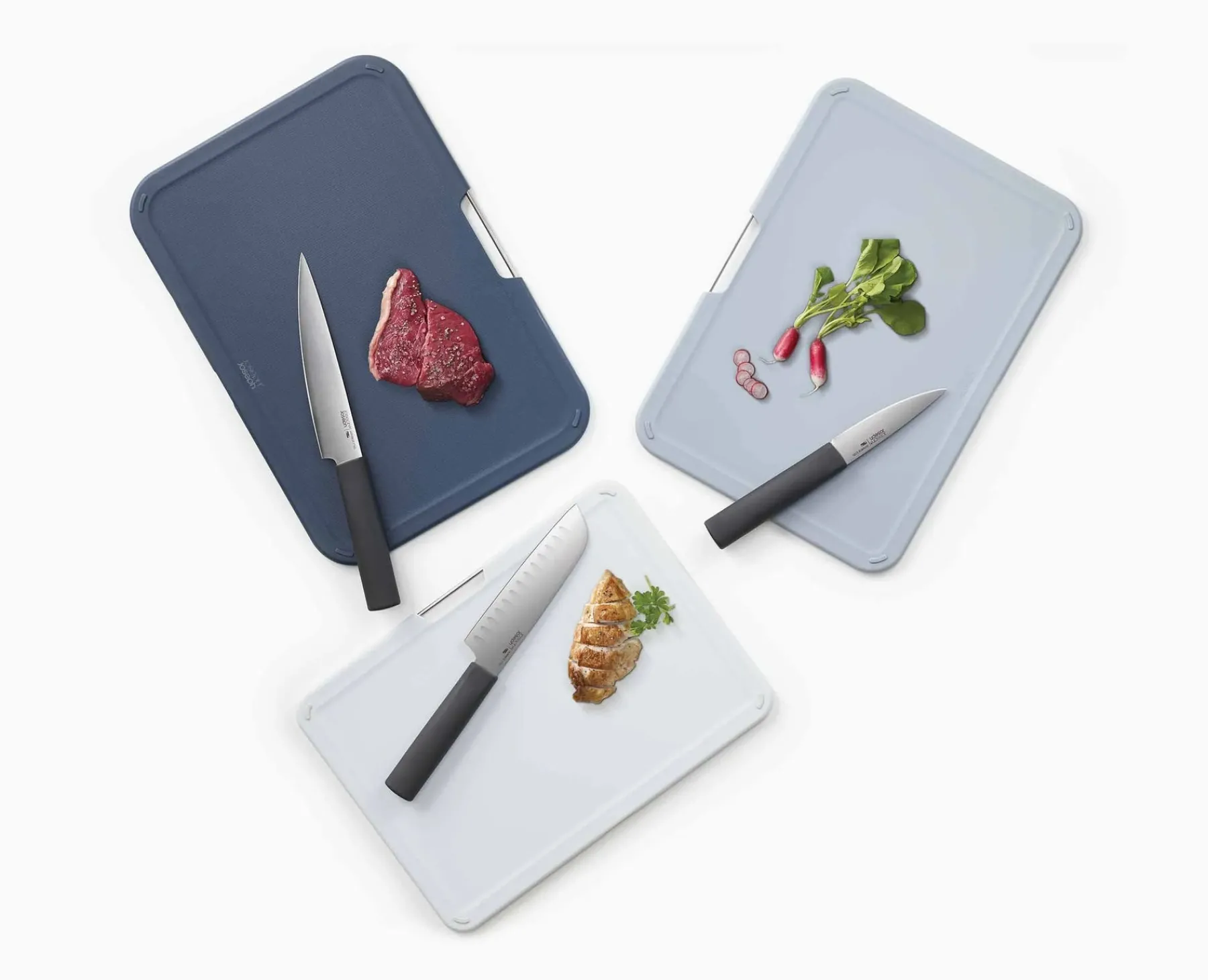 Cutting Boards & Sets-Joseph Joseph Nest™ Boards Plus 6-piece Knife & Cutting Board Set Gray