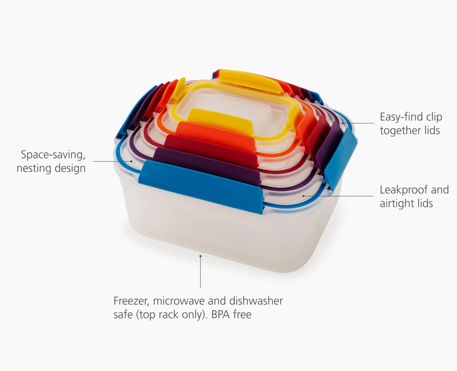 Lunch Boxes & Containers-Joseph Joseph Nest™ Lock 10-piece Container Set Multicolor