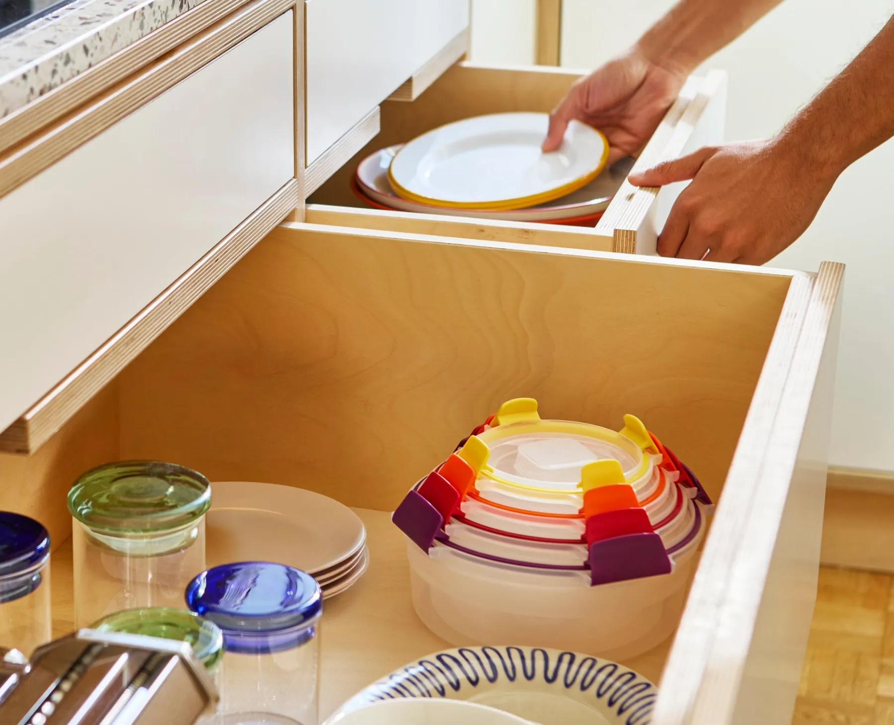 Lunch Boxes & Containers-Joseph Joseph Nest™ Lock 8-Piece Round Container Set Multicolor