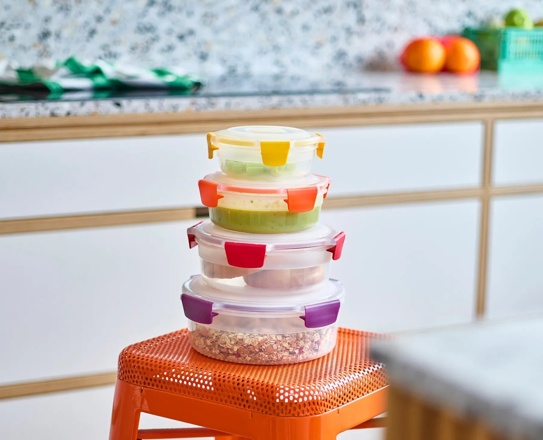 Lunch Boxes & Containers-Joseph Joseph Nest™ Lock 8-Piece Round Container Set Multicolor