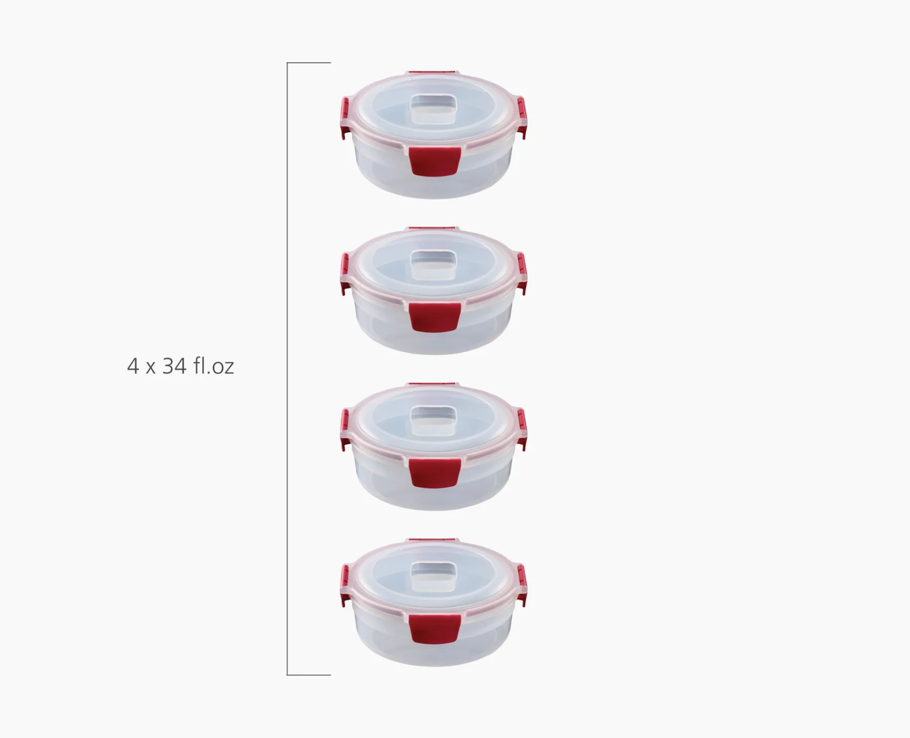 Lunch Boxes & Containers-Joseph Joseph Nest™ Lock 8-Piece 1L Round Container Set Red