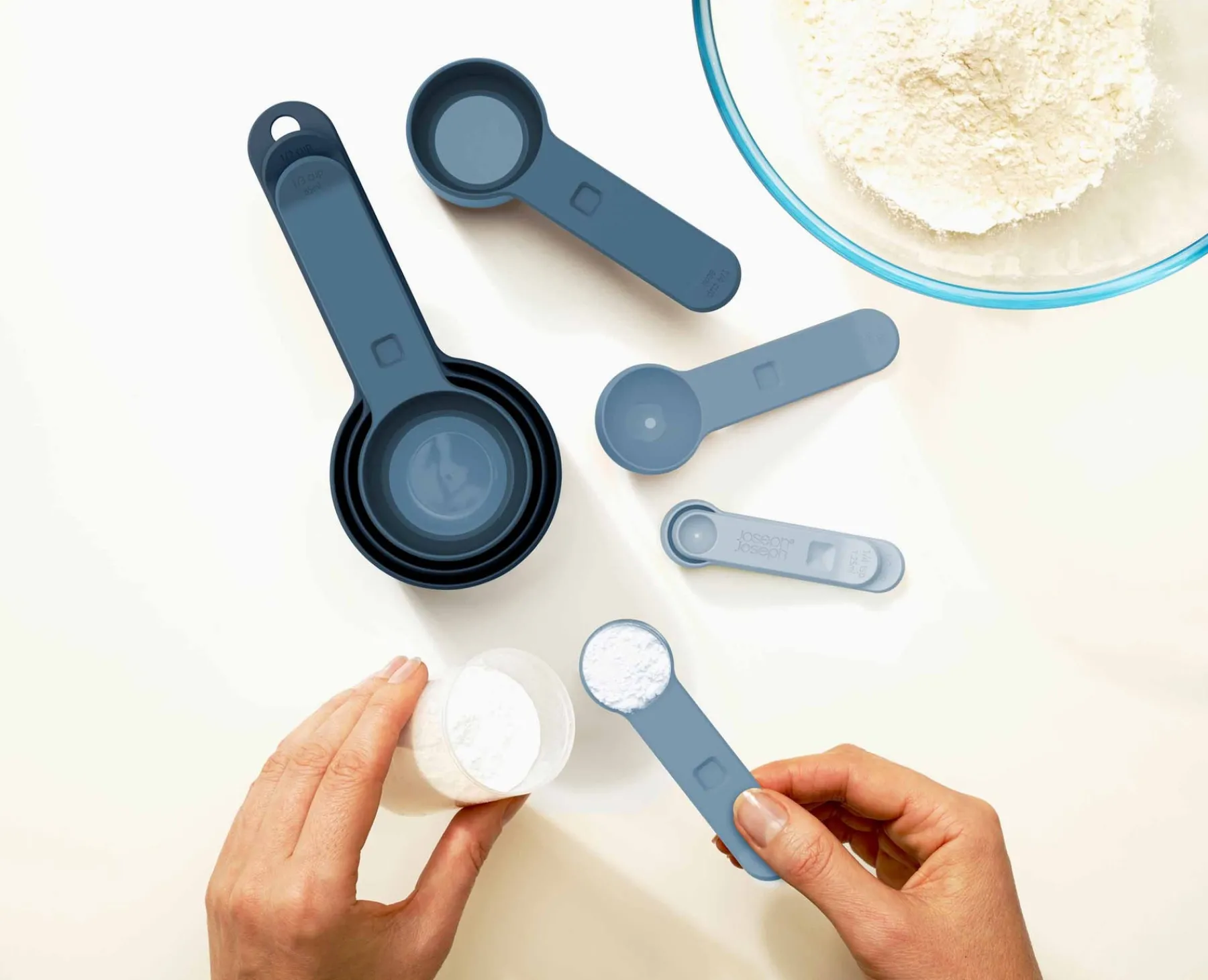 Baking Equipment-Joseph Joseph Nest™ Measure Measuring Cups Blue