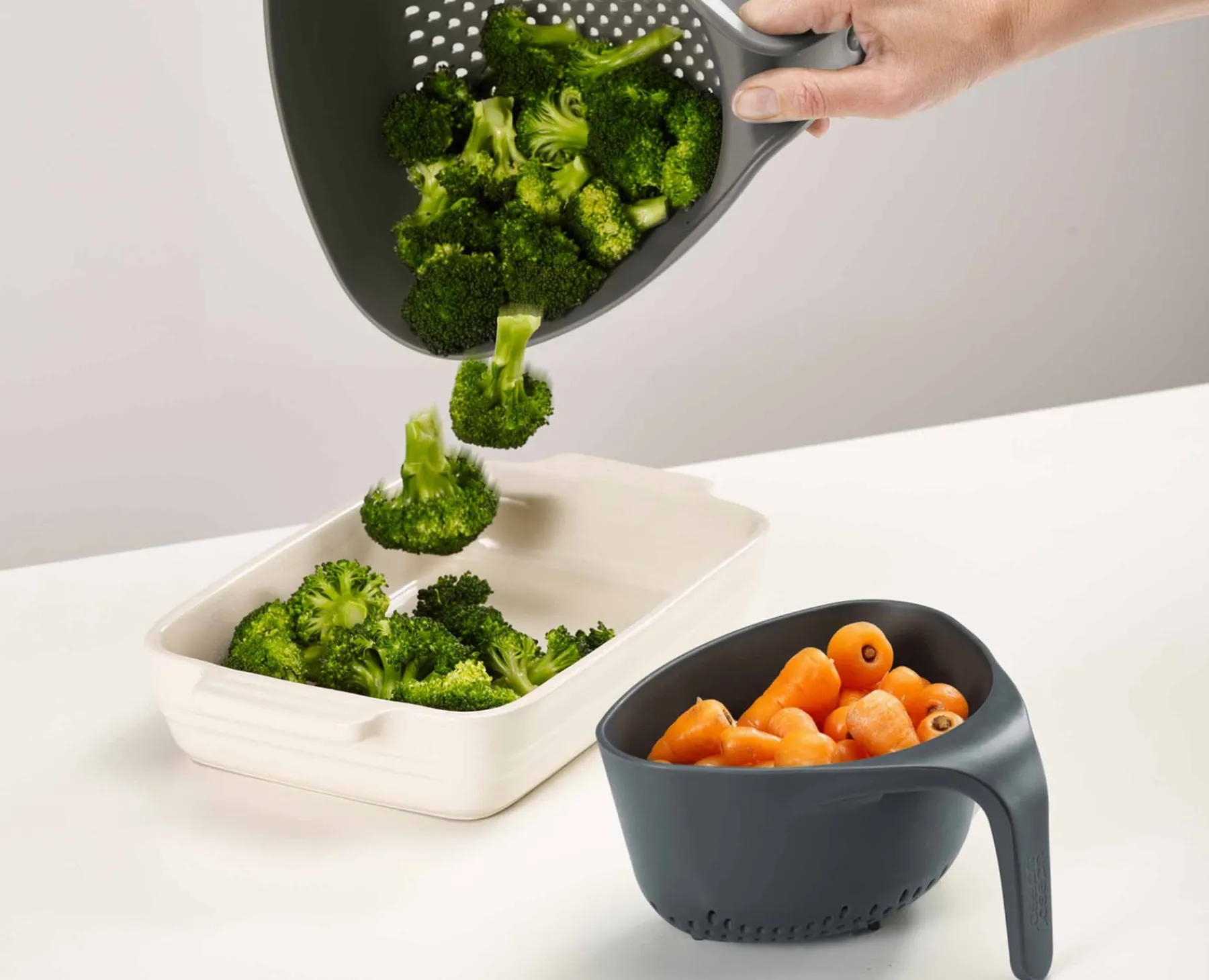 Colanders & Strainers-Joseph Joseph Nest™ 2-piece Colander Set Gray